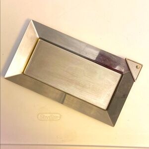 MIKIMOTO International Pearl Accent Stainless Jewelry Tray Trinket Dish Plate